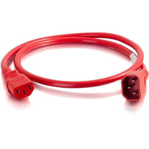 C2G 10ft 14AWG Power Cord (IEC320C14 to IEC320C13) -Red