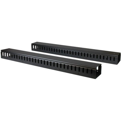 StarTech.com Vertical Cable Organizer with Finger Ducts - Vertical Cable Management Panel - Rack-Mount Cable Raceway - 0U - 6 ft.