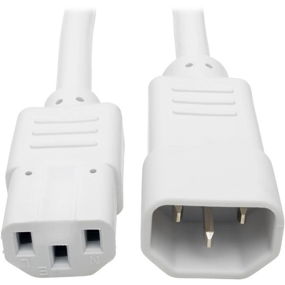 Tripp Lite 2ft Computer Power Extension Cord 10A 18 AWG C14 to C13 White 2'