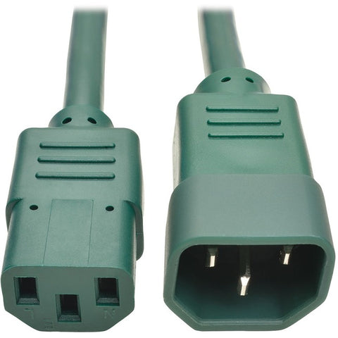 Tripp Lite 3ft Computer Power Extension Cord 10A 18 AWG C14 to C13 Green 3'