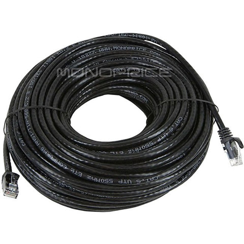 Monoprice FLEXboot Series Cat6 24AWG UTP Ethernet Network Patch Cable, 100ft Black