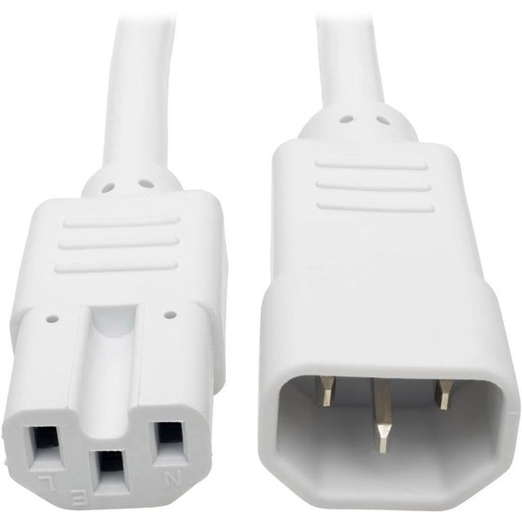 Tripp Lite Heavy Duty Computer Power Cord 15A 14AWG C14 to C15 White 2' 2ft