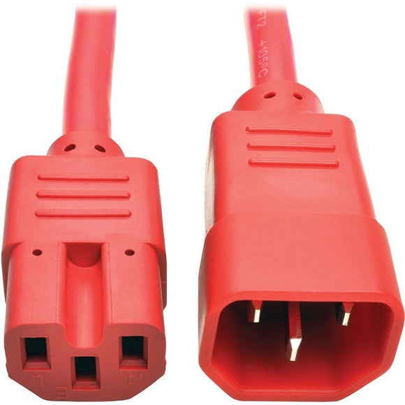 Tripp Lite Heavy Duty Computer Power Cord 15A 14AWG C14 to C15 Red 3' 3ft