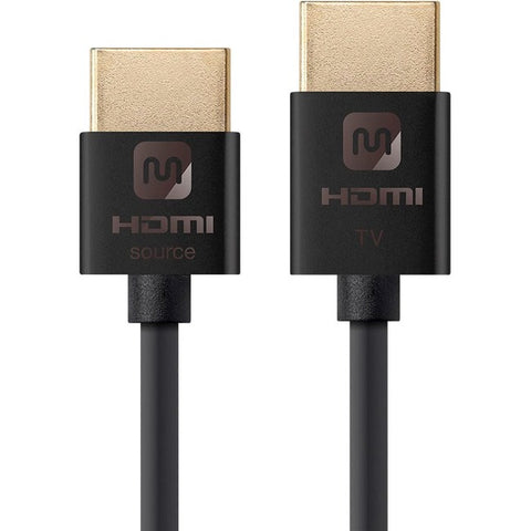 Monoprice Ultra Slim 18Gbps Active High Speed HDMI Cable, 6ft Black