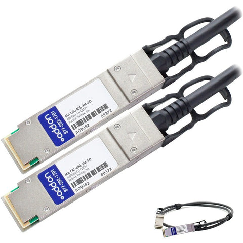 AddOn Cisco Meraki MA-CBL-40G-3M Compatible TAA Compliant 40GBase-CU QSFP+ to QSFP+ Direct Attach Cable (Passive Twinax, 3m)