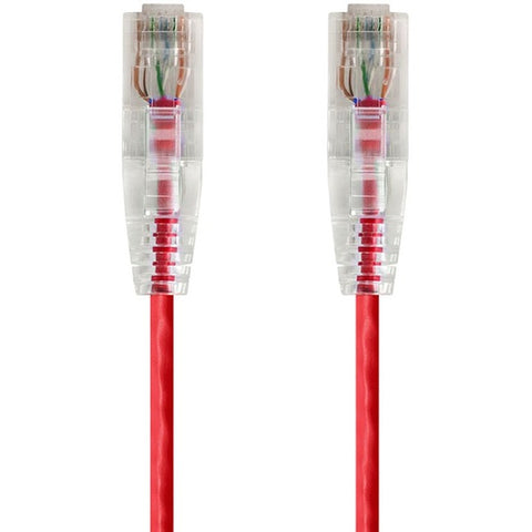 Monoprice SlimRun Cat6 28AWG UTP Ethernet Network Cable, 3ft Red
