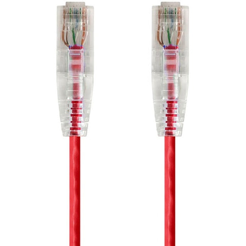 Monoprice SlimRun Cat6 28AWG UTP Ethernet Network Cable, 7ft Red