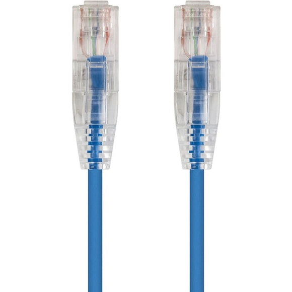 Monoprice SlimRun Cat6 28AWG UTP Ethernet Network Cable, 1ft Blue
