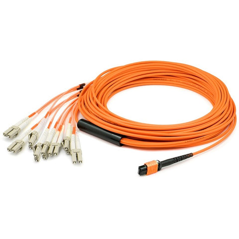 AddOn 9m MPO (Female) to 8xLC (Male) 8-Strand Orange OM1 Fiber Fanout Cable