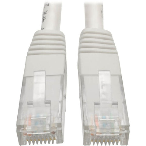 Tripp Lite 10ft Cat6 Gigabit Molded Patch Cable RJ45 M/M 550MHz 24AWG White
