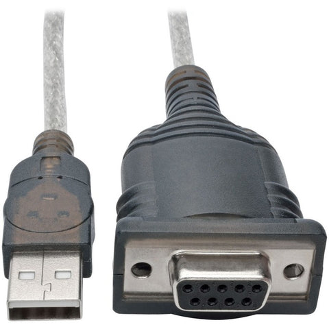 Tripp Lite 18in USB to Null Modem RS232 DB9 Adapter FTDI, COM Retention M/F