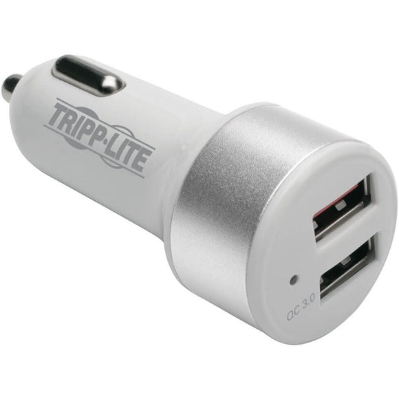 Tripp Lite Dual USB Car Charger w/ Quick Charge 3.0 for Tablets Smartphones