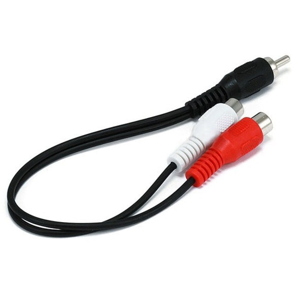 Monoprice 6inch RCA Plug/2 RCA Jack cable - Black