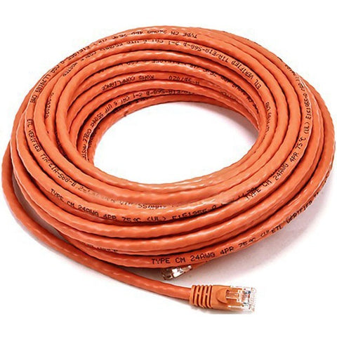 Monoprice 50FT 24AWG Cat6 500MHz Crossover Bare Copper Ethernet Network Cable - Orange
