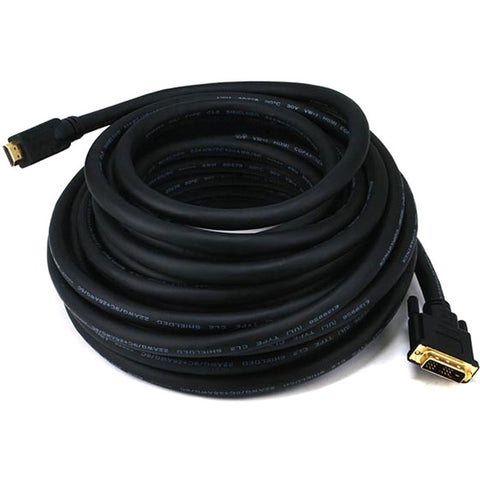Monoprice 50ft 22AWG CL2 Standard HDMI to DVI Adapter Cable, Black