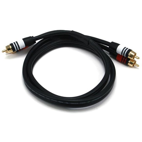 Monoprice 3ft Premium 2 RCA Plug/2 RCA Plug M/M 22AWG Cable - Black
