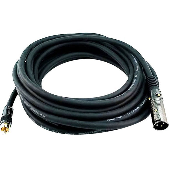 Monoprice 25ft Premier Series XLR Male to RCA Male 16AWG Cable (Gold Plated)