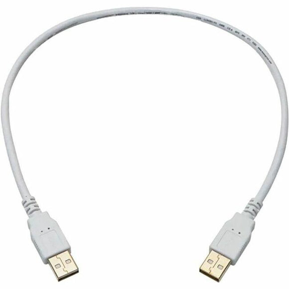 Monoprice USB-A to USB-A 2.0 Cable - 28/24AWG, Gold Plated, White, 1.5ft