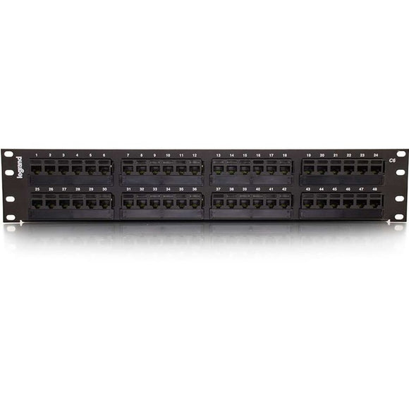 C2G 48-Port Cat6 110-Type Patch Panel - 2U Rackmount - 48 Ports