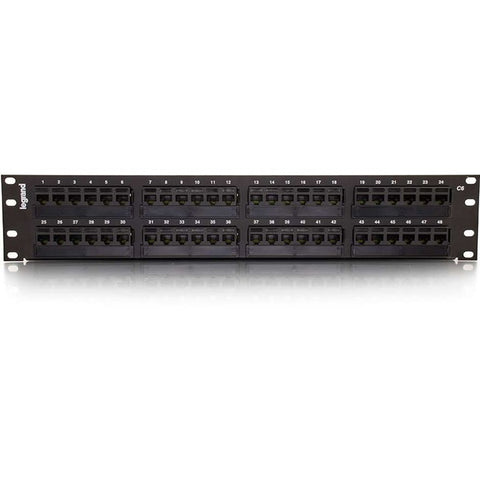 C2G 48-Port Cat6 110-Type Patch Panel - 2U Rackmount - 48 Ports