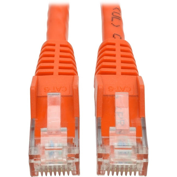 Tripp Lite Cat6 Gigabit Snagless Molded (UTP) Ethernet Cable (RJ45 M/M) PoE Orange 1 ft. (0.31 m)