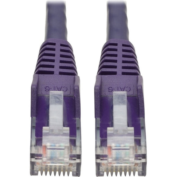 Tripp Lite Cat6 Gigabit Snagless Molded (UTP) Ethernet Cable (RJ45 M/M) PoE Purple 2 ft. (0.61 m)