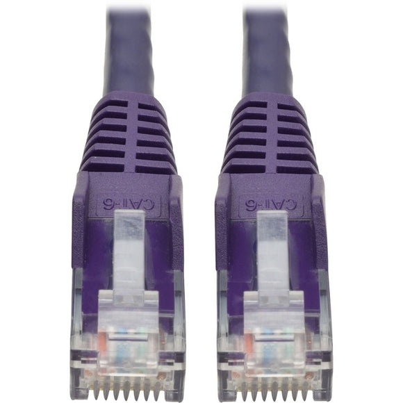 Tripp Lite Cat6 Gigabit Snagless Molded (UTP) Ethernet Cable (RJ45 M/M) PoE Purple 6 ft. (1.83 m)