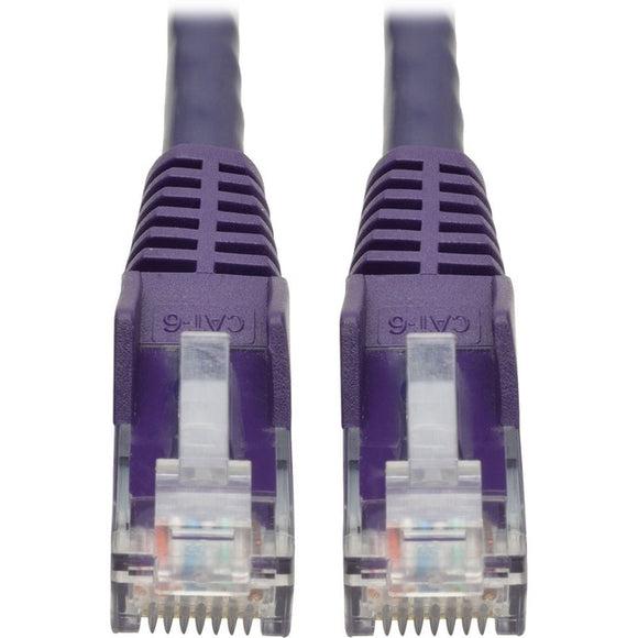 Tripp Lite Cat6 Gigabit Snagless Molded (UTP) Ethernet Cable (RJ45 M/M) PoE Purple 1 ft. (0.31 m)