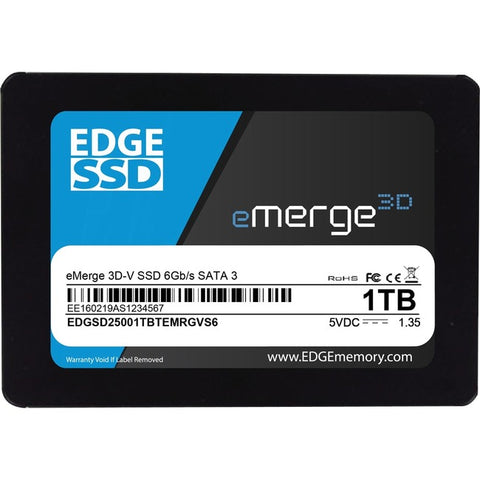 EDGE eMerge 3D-V 1 TB Solid State Drive - 2.5" Internal - SATA (SATA/600) - TAA Compliant