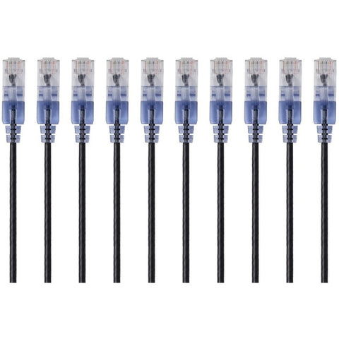 Monoprice 10-Pack, SlimRun Cat6A Ethernet Network Patch Cable, 1ft Black