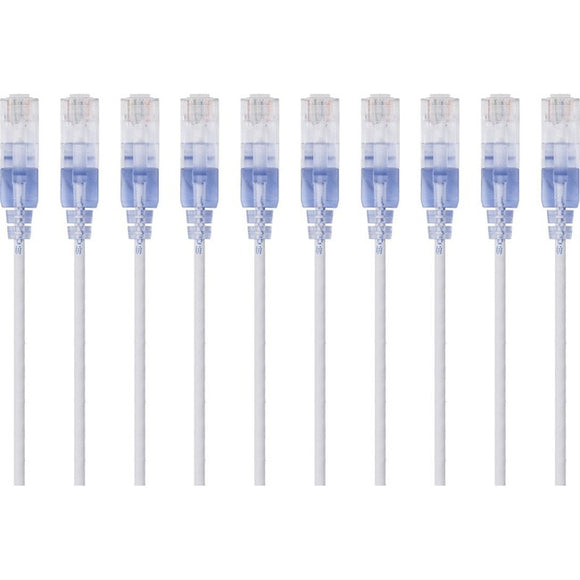 Monoprice 10-Pack, SlimRun Cat6A Ethernet Network Patch Cable, 3ft White
