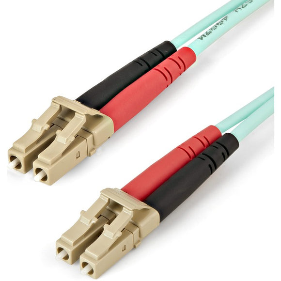 StarTech.com 1m (3ft) LC/UPC to LC/UPC OM4 Multimode Fiber Optic Cable, 50/125?m LOMMF/VCSEL Zipcord Fiber, 100G, LSZH Fiber Patch Cord~