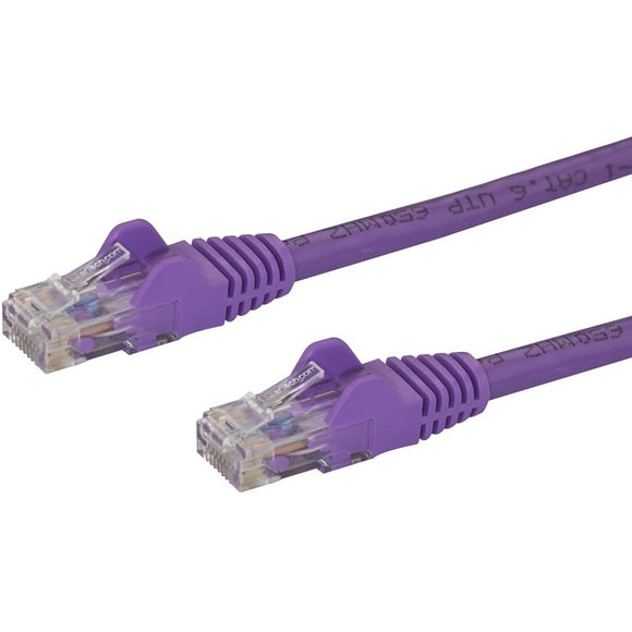 StarTech.com 1ft CAT6 Ethernet Cable - Purple Snagless Gigabit - 100W PoE UTP 650MHz Category 6 Patch Cord UL Certified Wiring/TIA