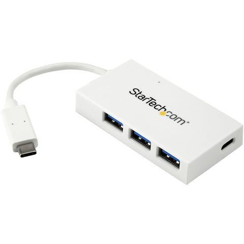 StarTech.com 4 Port USB C Hub with 1x USB-C & 3x USB-A (SuperSpeed 5Gbps) - USB Bus Powered - Portable/Laptop USB 3.0 Type-C Hub - White