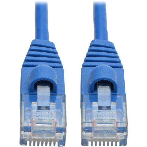 Tripp Lite Cat6a Gigabit Snagless Molded Slim UTP Patch Cable M/M Blue 4ft