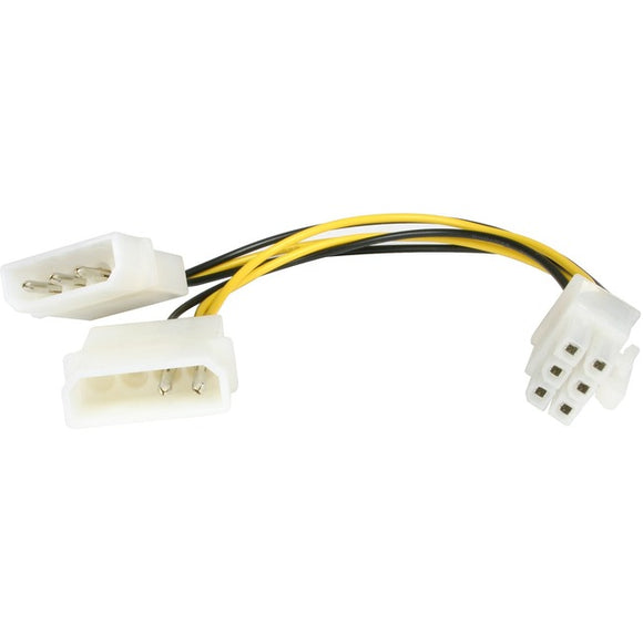 StarTech.com 6in LP4 to 6 Pin PCI Express Video Card Power Cable Adapter - 6 pin internal power (M) - 4 pin ATX12V (M) - 15.2 cm