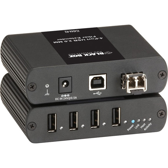 Black Box USB 2.0 Extender - Multimode Fiber, 4-Port