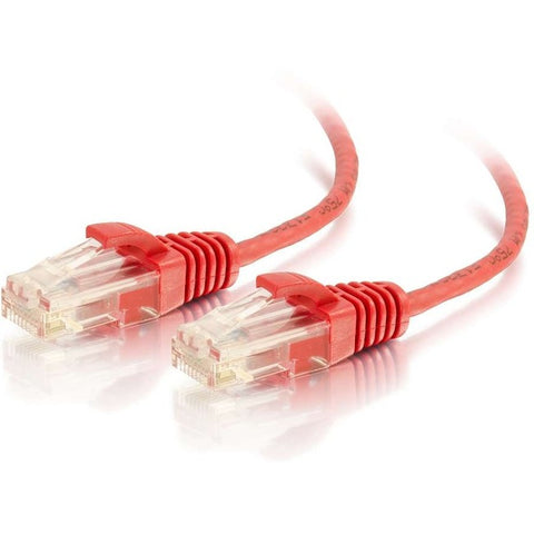 C2G 1ft Cat6 Slim Snagless Unshielded (UTP) Ethernet Cable - Red