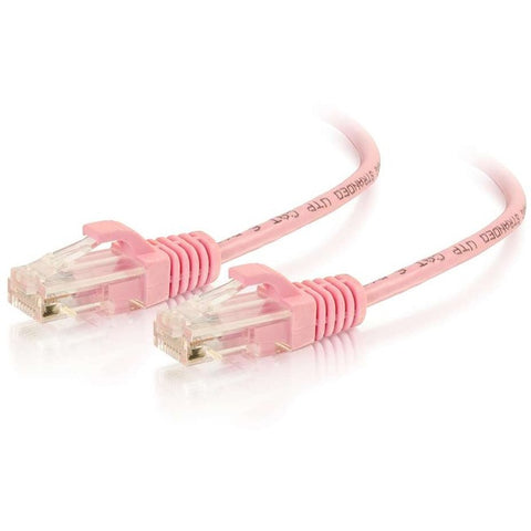 C2G 1ft Cat6 Snagless Unshielded (UTP) Slim Ethernet Patch Cable - Pink
