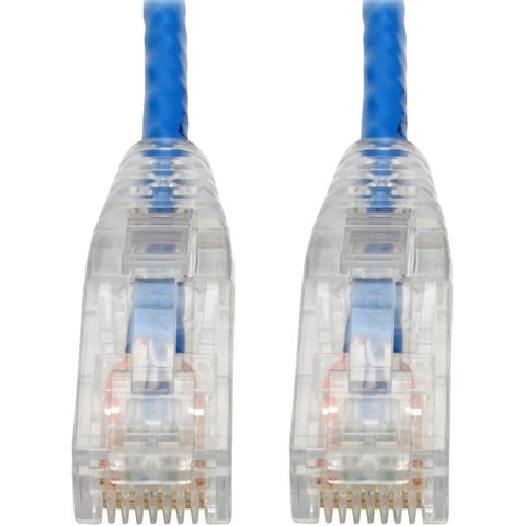 Tripp Lite Cat6 Gigabit Snagless Molded Slim UTP Patch Cable (RJ45 M/M), Blue, 6 in.