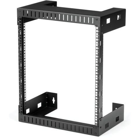 StarTech.com 12U 19" Wall Mount Network Rack, 12" Deep 2 Post Open Frame Server Room Rack for Data/AV/IT/Computer Equipment/Patch Panel with Cage Nuts & Screws 200lb Weight Capacity, Black