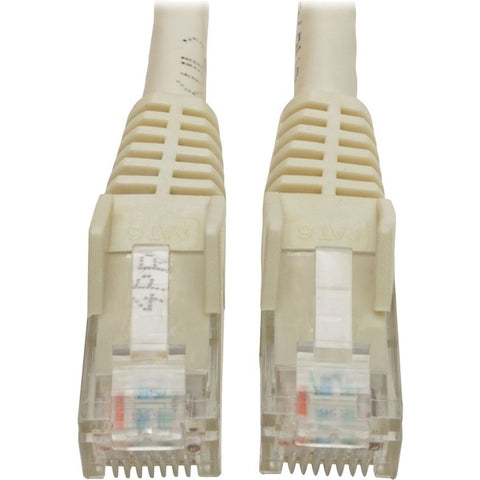 Tripp Lite Cat6 GbE Gigabit Ethernet Snagless Molded Patch Cable UTP White RJ45 M/M 8ft 8'