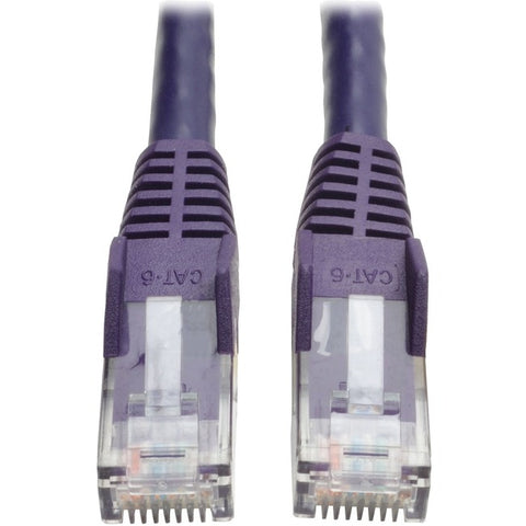 Tripp Lite Cat6 GbE Gigabit Ethernet Snagless Molded Patch Cable UTP Purple RJ45 M/M 50ft 50'