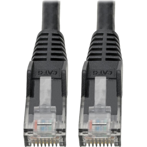 Tripp Lite Cat6 GbE Gigabit Ethernet Snagless Molded Patch Cable UTP Black RJ45 M/M 6in 6