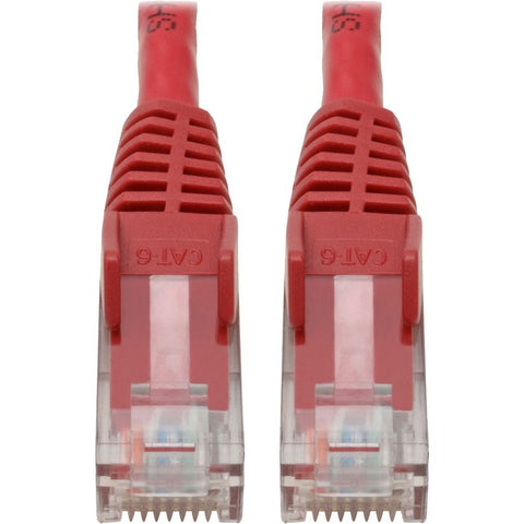 Tripp Lite Cat6 GbE Gigabit Ethernet Snagless Molded Patch Cable UTP Red RJ45 M/M 6in 6"