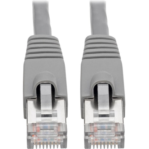 Tripp Lite Cat6a Snagless Shielded STP Network Patch Cable 10G Certified, PoE, Gray RJ45 M/M 14ft 14'