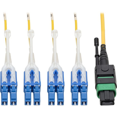 Tripp Lite MTP/MPO (APC) to 8xLC SMF Fiber Breakout Cable QSFP+ 40/100Gb 3M