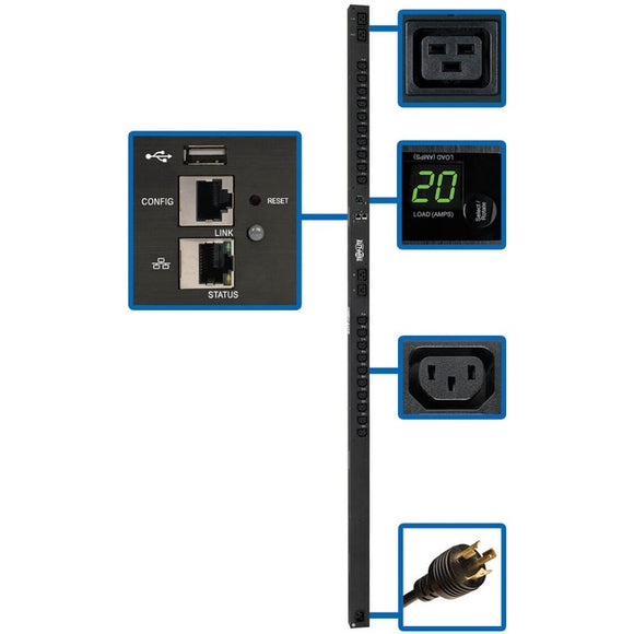 Tripp Lite PDU Switched 3.2-3.8kW 200-240V 20 C13;4 C19 LX Platform 0U TAA