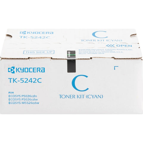 Kyocera-strategic Kyocera Tk-5242c Cyan Toner Cartridge For Use In Ecosys M5526cdw P5026cdw Estima