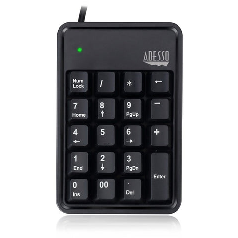 Adesso 19-Key Mechanical Keypad with 3-Port USB Hub